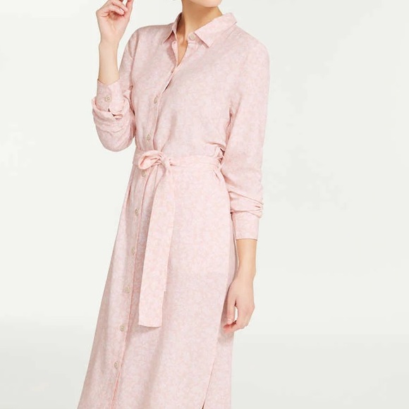 Joe Fresh Pink Floral Button Front Dress S - Picture 1 of 9